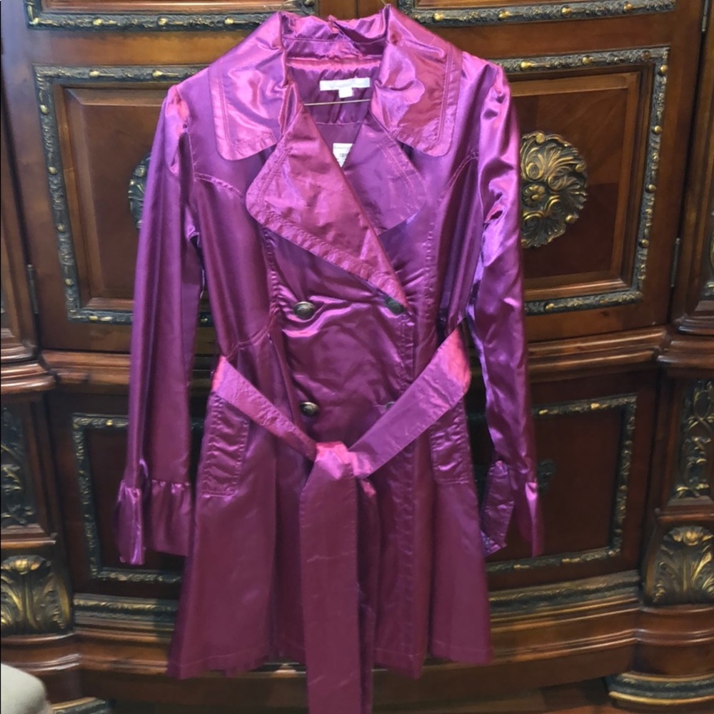 Satin Pink/Purple Trench Coat
